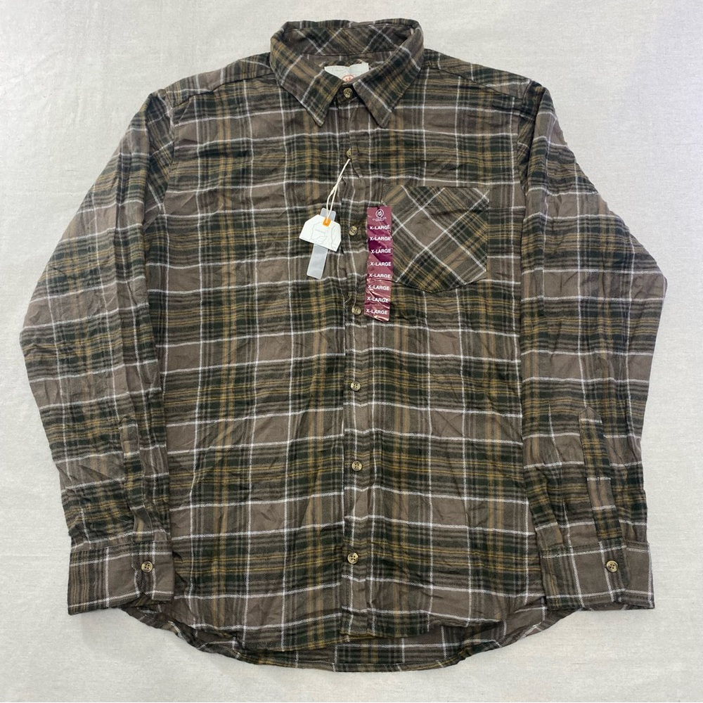 NWT Cloudveil Flannel Men’s XL Green Black Plaid Button Up Shirt Casual Outdoors